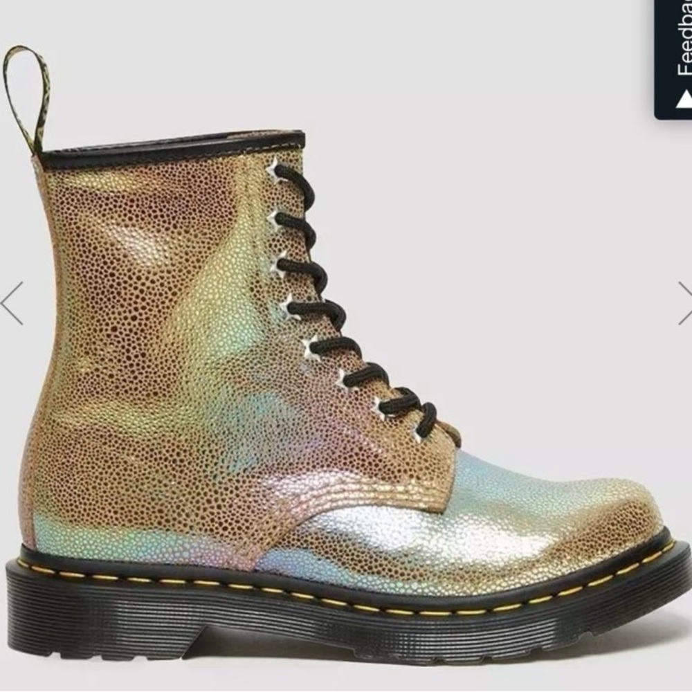 4 Girls Dr. Marten’s Pascal J 1460 Irridescent Pebbled Rainbow Boots - Picture 3 of 15